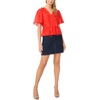 image:imageVince Camuto Womens V Neck 34 Sleeve Button Down TopLobster Red