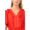 image:imageVince Camuto Womens V Neck 34 Sleeve Button Down TopLobster Red