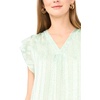 image:imageVince Camuto Womens VNeck Mini Ruffle Sleeve BlouseDark Jade