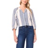 image:image34 Sleeve Striped Linen Raglan Button Down BlouseDenim