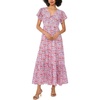 image:imageShort Sleeve Smocked Waist Maxi DressRed Hot