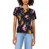 image:imageShort Sleeve Smocked Waist Panel Printed TEERich Black