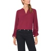 image:imageVince Camuto Split Neck Long Sleeve Blouse with Smocked CuffCrisp Merlot
