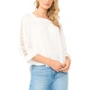 image:imageVince Camuto Square Neck Lace Yoke BlouseNew Ivory