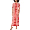 image:imageVince Camuto Womens 34 Sleeve Crew Neck Maxi DressLobster Red