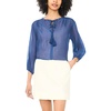 image:imageVince Camuto Womens 34 Sleeve Split Neck Peasant BlouseClassic Navy