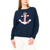 image:imageVince Camuto Womens Anchor Motifcrew Neck Long Sleeve SweaterClassic Navy