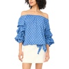 image:imageVince Camuto Womens Bubble Sleeve Off the Shoulder BlouseClassic Indigo