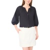 image:imageVince Camuto Womens Cotton Poplin Long Raglan Sleeve Button Down BlouseRich Black