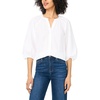 image:imageVince Camuto Womens Cotton Poplin Long Raglan Sleeve Button Down BlouseUltra White
