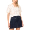 image:imageVince Camuto Womens Crew Neck Short Puff Sleeve TopCamel