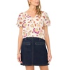image:imageVince Camuto Womens Crew Neck Top with Ruffle SeamNew Ivory