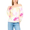 image:imageVince Camuto Womens Elastic Neck amp Cuff Long Sleeve TopPale Lemon