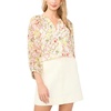 image:imageVince Camuto Womens Floral Button Up Pleated 34 Sleeve TopRaspberry Sorbet