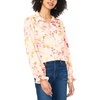 image:imageVince Camuto Womens Floral Long Sleeve Button Down Ruffle Cuff BlouseCozy Peach