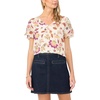 image:imageVince Camuto Womens Floral Print 34 Sleeve Ruffled BlouseNew Ivory