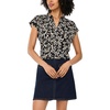 image:imageVince Camuto Womens Floral Print VNeck Front Placket BlouseSmoke Gray