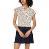 image:imageVince Camuto Womens Floral Print VNeck Front Placket BlouseSoft Cream
