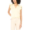 image:imageVince Camuto Womens Flutter Sleeve Tie Split Neck BlousePale Lemon