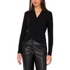 image:imageVince Camuto Womens Long Sleeve Wrap TopRich Black