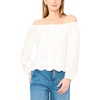 image:imageVince Camuto Womens Off Shoulder Button Front Embroidery BlouseUltra White