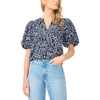 image:imageVince Camuto Womens Organdy Short Puff Sleeve TopClassic Navy