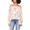 image:imageVince Camuto Womens Paisley Off the Shoulder Long Sleeve Tie Waist Blouse138 Vanilla Ice
