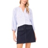 image:imageVince Camuto Womens Pleated Raglan Sleeve Button Up BlouseLake Breeze