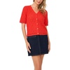image:imageVince Camuto Womens Pointelle Short Sleeve CardiganLobster Red