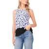 image:imageVince Camuto Womens Printed Sleeveless Back Key Hole TankRich Black