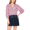 image:imageVince Camuto Womens Raglan Split Neck 34 Sleeve BlouseRed Hot