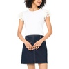image:imageVince Camuto Womens Ruffle Short Sleeve Crew Neck BlouseUltra White