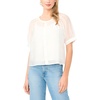 image:imageVince Camuto Womens Scoop Neck Button Down Short Sleeve Flowy TopUltra White