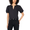 image:imageVince Camuto Womens Short Cotton Poplin Puff Sleeve TopRich Black