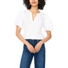 image:imageVince Camuto Womens Short Cotton Poplin Puff Sleeve TopUltra White