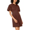 image:imageVince Camuto Womens Short Puff Sleeve Collared Button Down Mini Shirt DressMocha