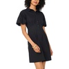 image:imageVince Camuto Womens Short Puff Sleeve Collared Button Down Mini Shirt DressRich Black