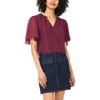 image:imageVince Camuto Womens Short Sleeve Tie Neck Princess Sleeve BlouseVineyard Plum