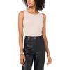 image:imageVince Camuto Womens Sleeveless Rib Lurex Crew Neck Sweater TankSweet Champagne Silver