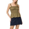 image:imageVince Camuto Womens Sleeveless Shirred Strappy Tank TopBurnt Olive