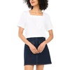 image:imageVince Camuto Womens Square Neck Flutter Sleeve BlouseUltra White