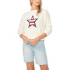 image:imageVince Camuto Womens Striped Star Crew Neck Long Sleeve SweaterAntique White