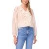 image:imageVince Camuto Womens Tencel Ruffle Front Long Sleeve BlouseLily Ivory