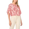 image:imageVince Camuto Womens Tie V Neck 34 Sleeve Ruffle Front BlouseSummer Rose