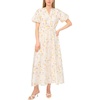 image:imageVince Camuto Womens Tie Waist Split Neck Short Sleeve Maxi DressUltra White
