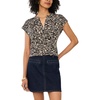 image:imageVince Camuto Womens V Front Placket Short Sleeve BlouseRich Black