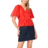 image:imageVince Camuto Womens V Neck 34 Sleeve Button Down TopLobster Red