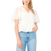 image:imageVince Camuto Womens V Neck 34 Sleeve Button Down TopUltra White