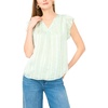 image:imageVince Camuto Womens VNeck Mini Ruffle Sleeve BlouseDark Jade