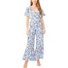 image:imageVince Camuto Womens Vneck Surplice Flounce JumpsuitBlue Shadow